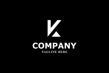 letter k v and triangle modern logo