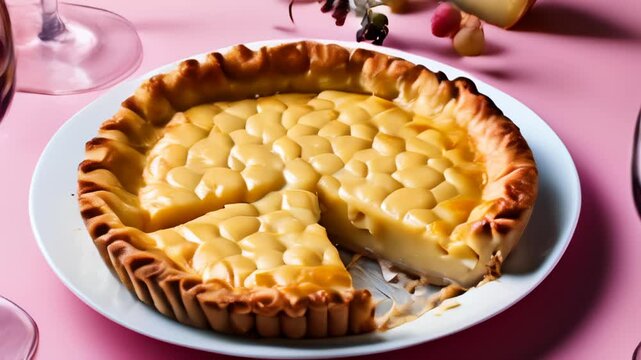  Deliciously baked golden pie ready to be savored