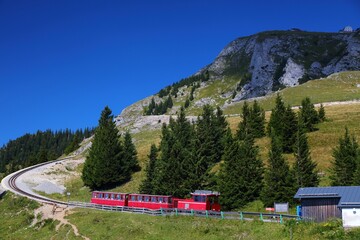Schafberg mountain cog railway in Austria