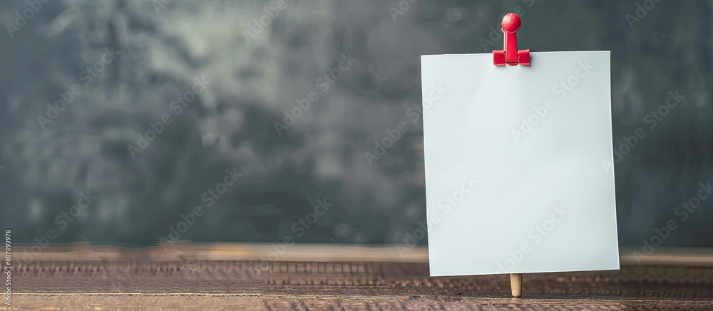 Aufkleber white sticky note pinned on a backdrop with copy space image