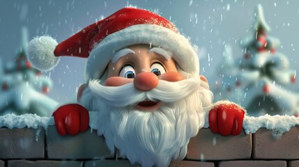Santa Claus in Festive Snowy Landscape © Sandu