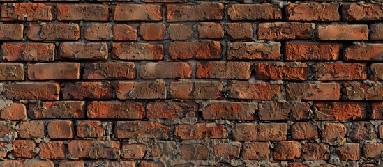 Fototapeta premium Wall made of bricks with space for text or designs also known as a brick wall. with copy space image. Place for adding text or design