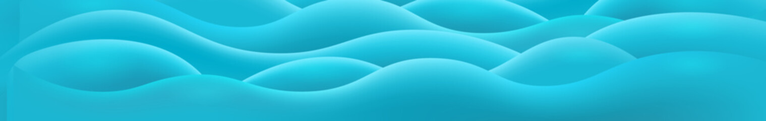 3d realistic cartoon blue waves isolated on transparent background. Summer wide sea landscape design element with blue waves. Minimal nature turquoise composition with water. Vector illustration