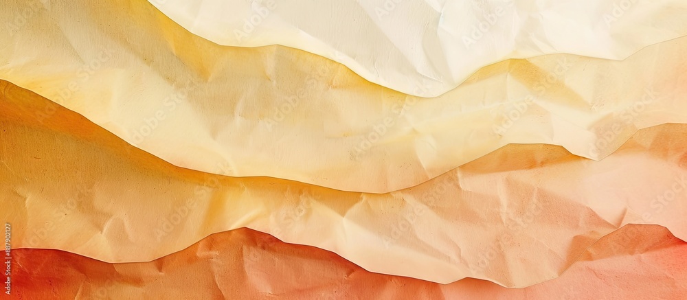 Fototapete A template with a horizontal blank background showcasing a light yellow and orange paper texture ideal for including text or images within the copy space image