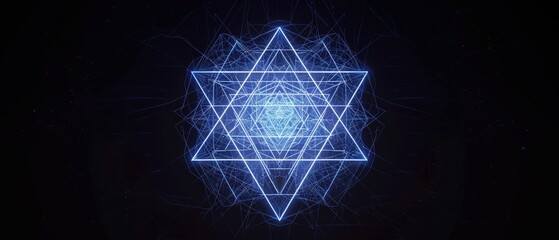 A blue star with a white outline