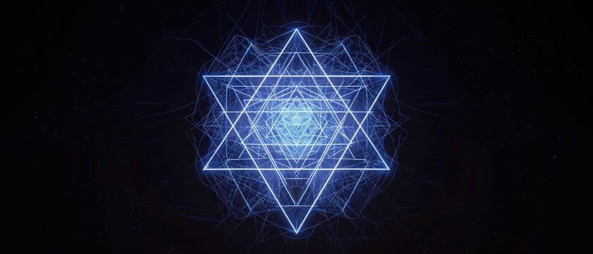 A blue star with a white outline