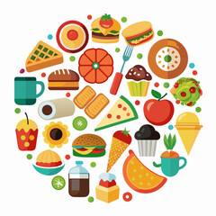 food and drink icons logo vector illustration