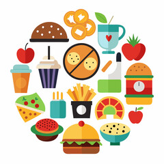 food and drink icons logo vector illustration