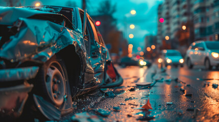 A close-up of a car accident at night during bad weather captures the scene with dramatic lighting and challenging conditions, highlighting the intensity and potential dangers involved.


4/4








