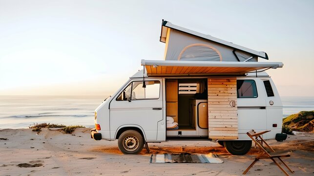 Modern nomad lifestyle in a camper