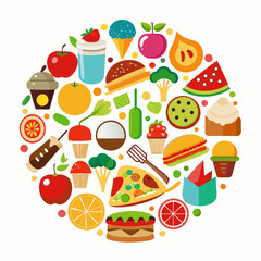 food and drink icons logo vector illustration