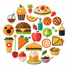 food and drink icons logo vector illustration