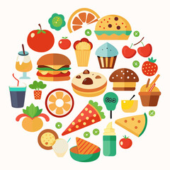 food and drink icons logo vector illustration