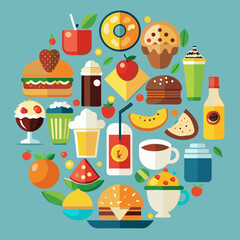 food and drink icons logo vector illustration
