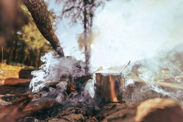 hot drink on capfire