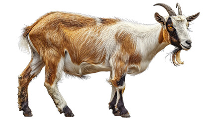 Fototapeta premium a goat full body shot, looking forward, standing still, realistic style, transparent, cut out