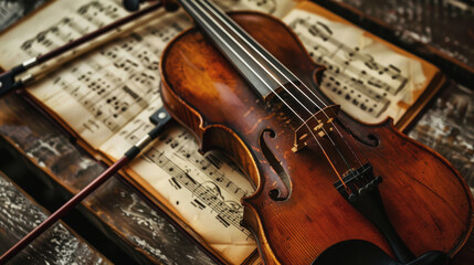 Naklejka premium International Music Day. musical instrument violin