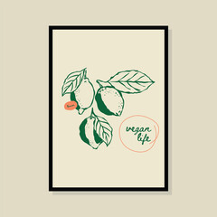 La Dolce Vita hand drawn vector illustration in a poster frame. Art for poster design, postcards, branding, logo design, background.
