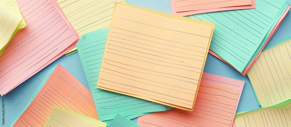 Aufkleber Notepad for jotting down notes with blank space for text or drawings. with copy space image. Place for adding text or design