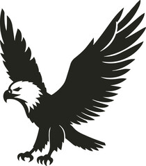 Obraz premium An iconic symbol of freedom and strength, the eagle vector design captures majestic grace with powerful wings spread, embodying resilience and courage.