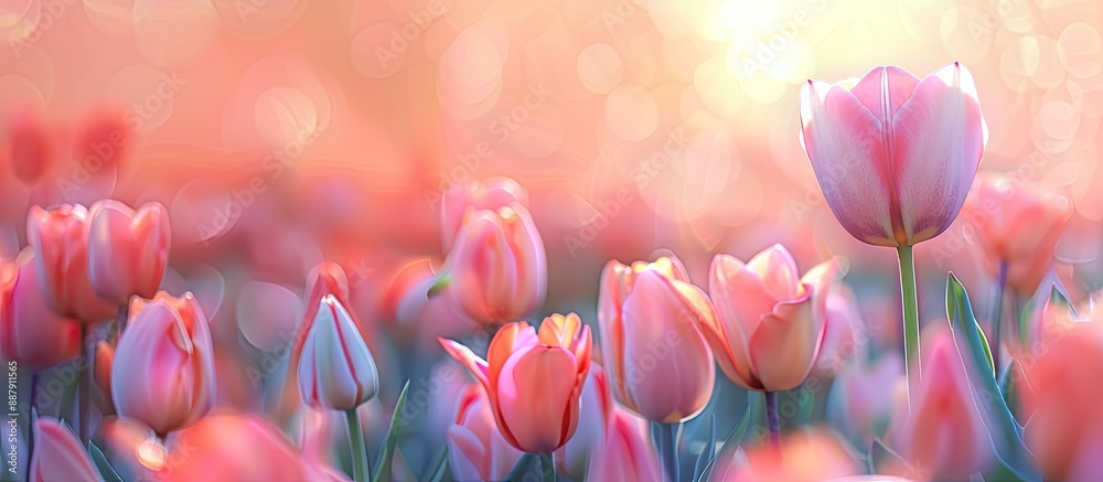 Aufkleber beautiful tulip flower in full bloom with copy space image