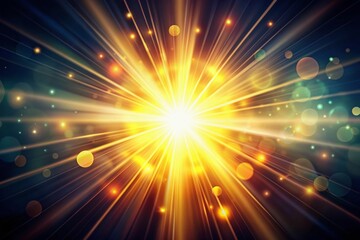 Vibrant sunburst effect on black background, radiant overlay of warm light transition, soft lens flare, and gentle light leaks, evoking sense of hope and optimism.