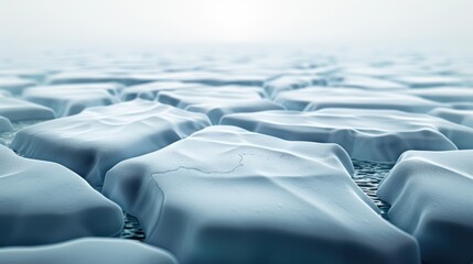 Fototapeta premium A glacier area with synchronized breaking ice