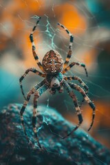 spider in the garden close-up. Selective focus.