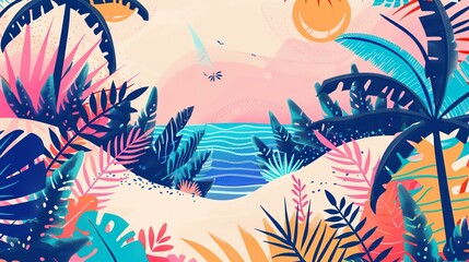 Summer concept wallpaper design