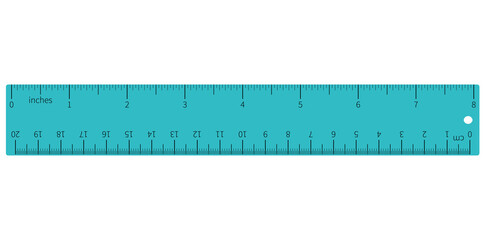 Horizontal Ruler Icon Isolated On White Background, Measuring Scale Vector Illustration.	