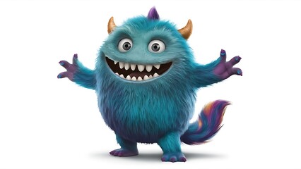3d cute furry monster,3d cartoon character wallpaper