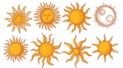Handmade concept sun drawing