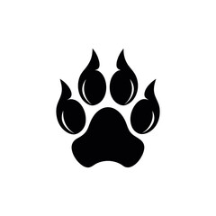 Paw vector foot trail print of cat. Dog, Paw icon set. paw print icon vector. dog or cat paw