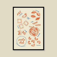 La Dolce Vita hand drawn vector illustration in a poster frame. Art for poster design, postcards, branding, logo design, background.