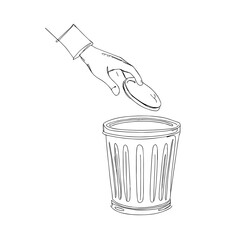 Hand-Drawn Vector Illustration of Waste Disposal and Recycling