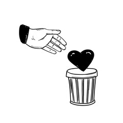 Hand-Drawn Vector Illustration of Waste Disposal and Recycling