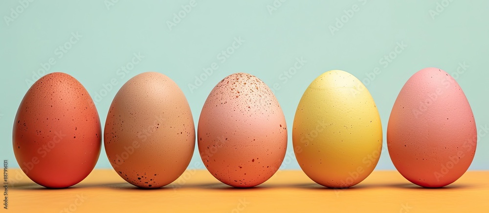 Poster cheerful eggs with a copy space image above them