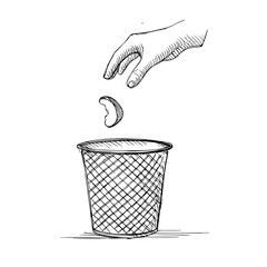 Hand-Drawn Vector Illustration of Waste Disposal and Recycling