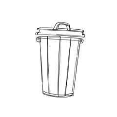 Hand-Drawn Vector Illustration of Waste Disposal and Recycling