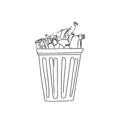 Hand-Drawn Vector Illustration of Waste Disposal and Recycling