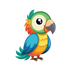 Colorful Parrot isolated on white background. 