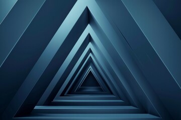 Obraz premium 3d triangle architecture with matte, gradient, deep, blue color. Minimalist Clean design. Elegant and high fashion 
