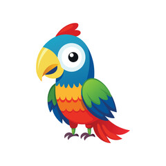 Colorful Parrot isolated on white background. 