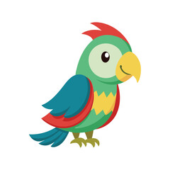 Colorful Parrot isolated on white background. 