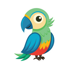 Colorful Parrot isolated on white background. 