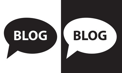 blog icon vector, speech icon vector in black and black  flat design on white and black background. EPS 10