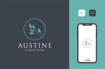 flower logo design premium vector