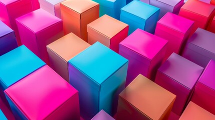 Obraz premium Colorful gift boxes in a geometric arrangement