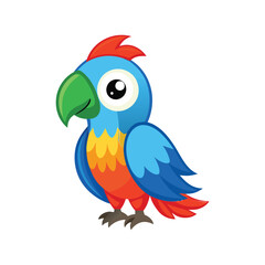 Colorful Parrot isolated on white background. 