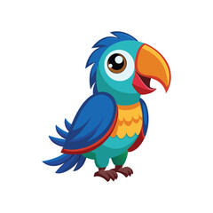 Colorful Parrot isolated on white background. 